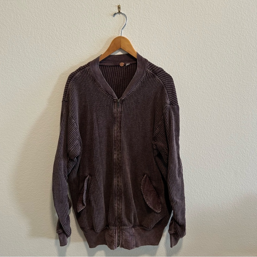 Free People FP One Lupo Bomber Cardi Tarmac Cardigan Purple oversized